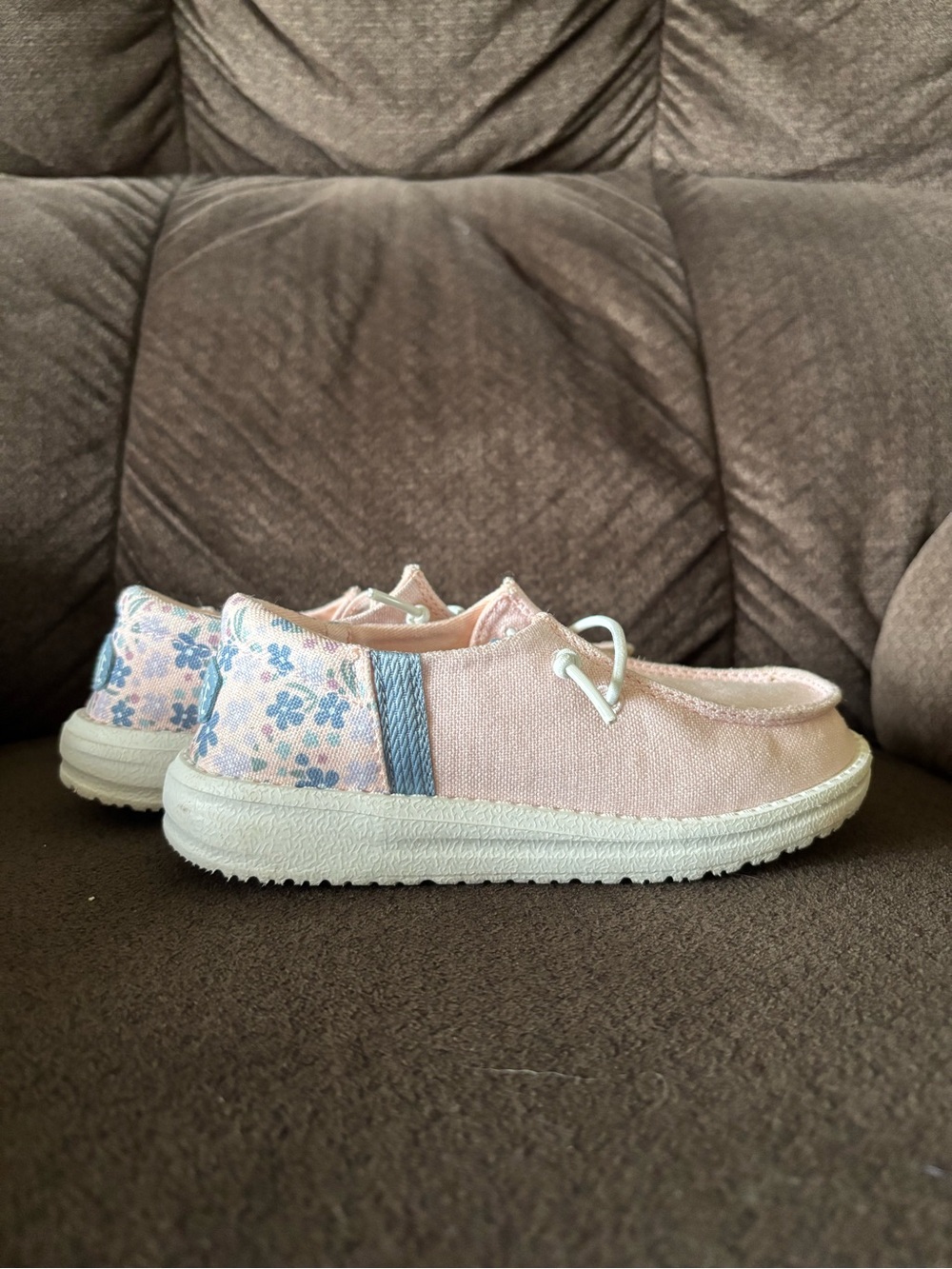 Hey Dude Kids Light Pink Floral Slip-On Sneakers